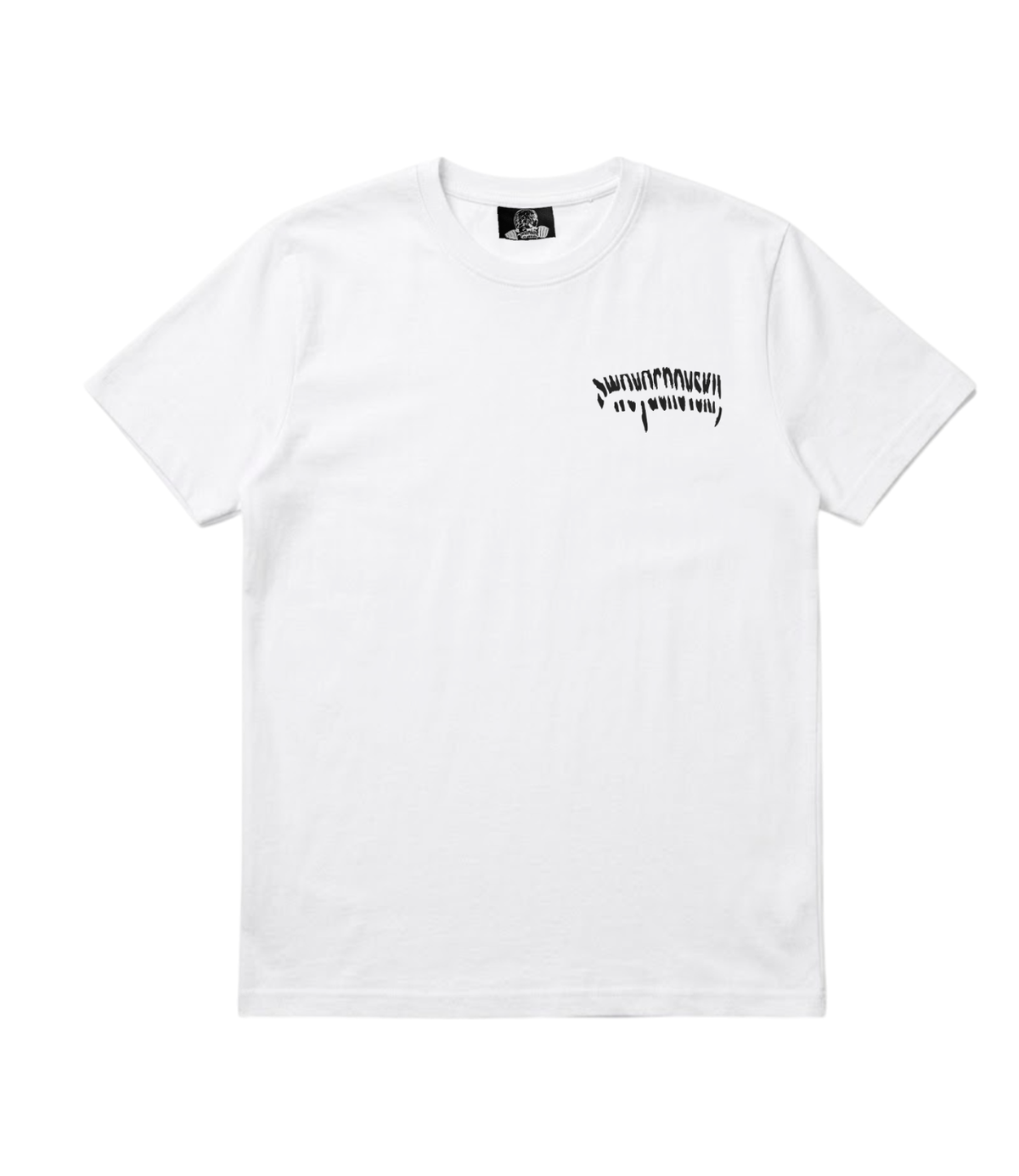 WHITE SLIM T-SHIRT WITH BLACK REFLECTIVE LOGO