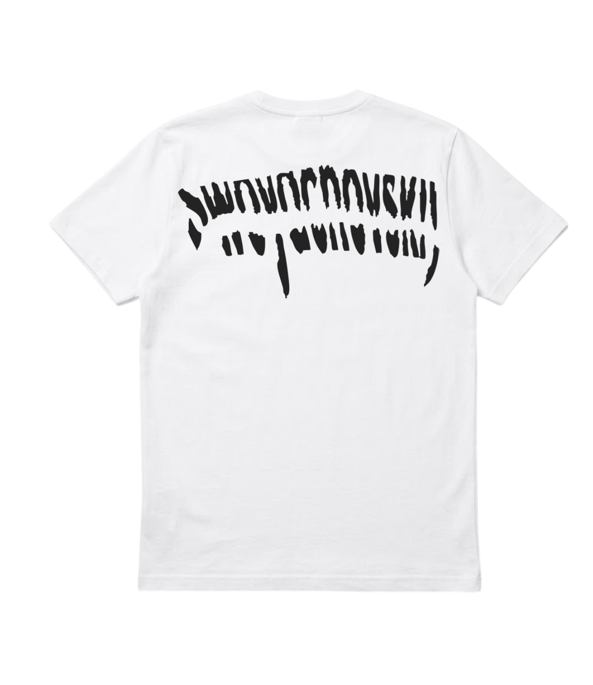 WHITE SLIM T-SHIRT WITH BLACK REFLECTIVE LOGO