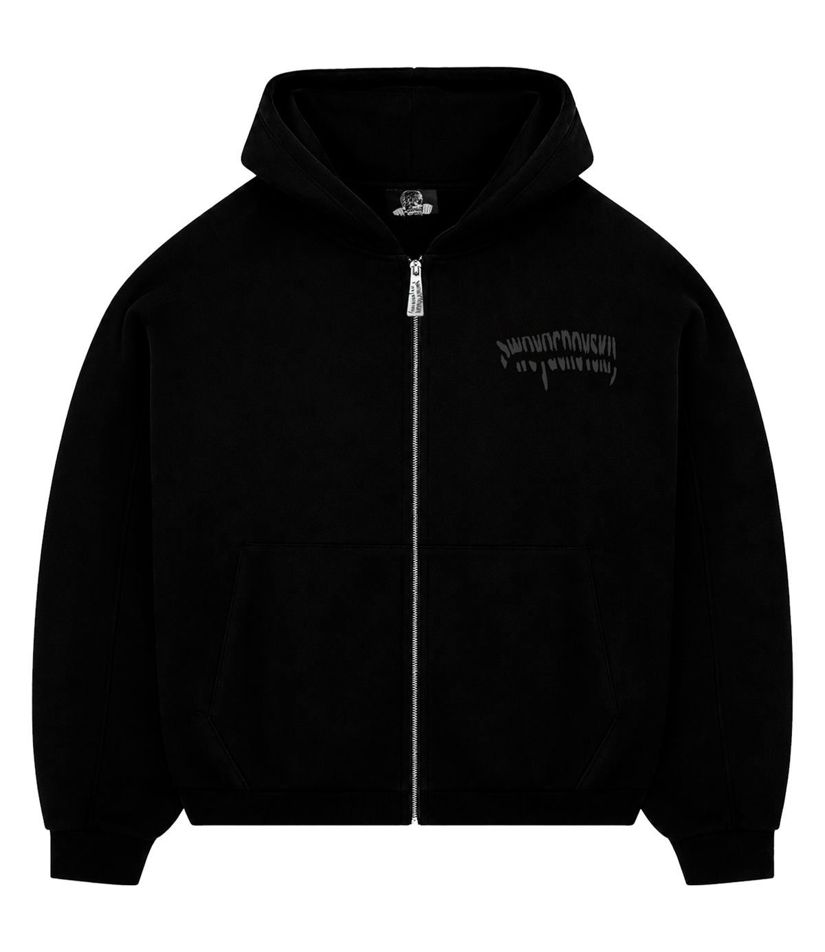 ZIP HOODIE WITH BLACK REFLECTIVE LOGO