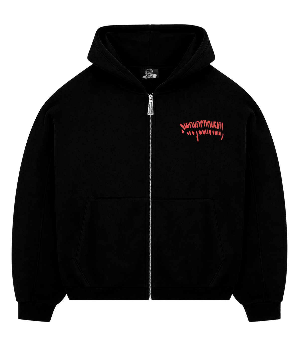 ZIP HOODIE RED REFLECTIVE LOGO
