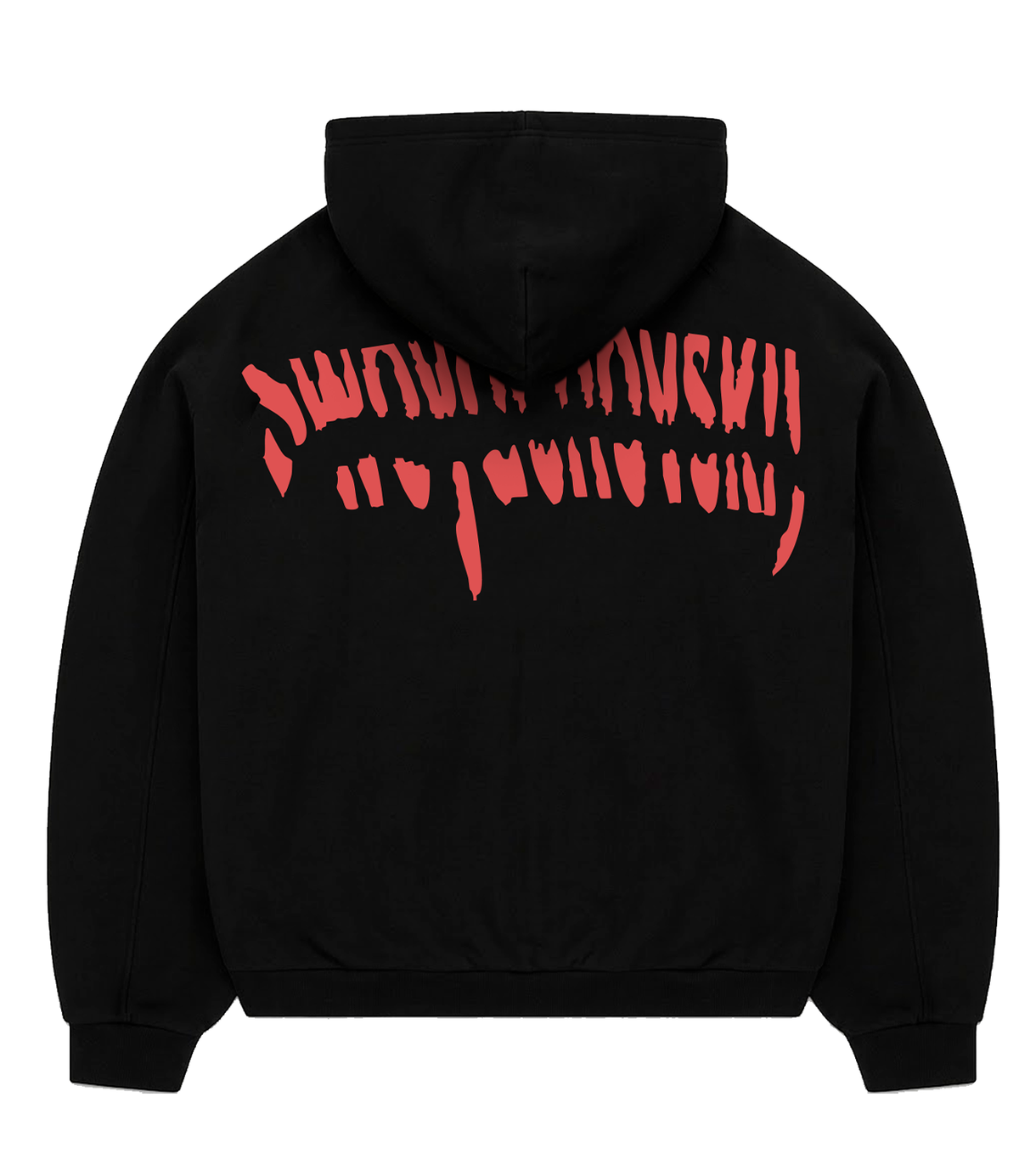 ZIP HOODIE RED REFLECTIVE LOGO