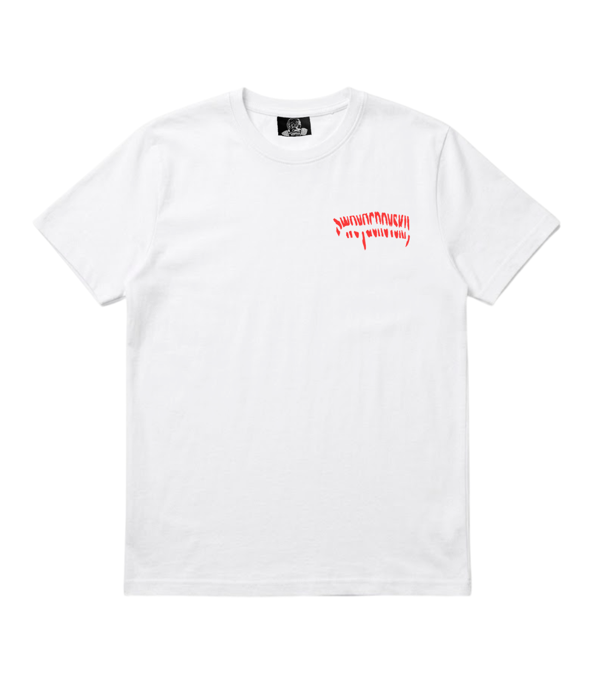 SWOYACHOVSKIY WHITE SLIM T SHIRT WITH  RED REFLECTIVE LOGO